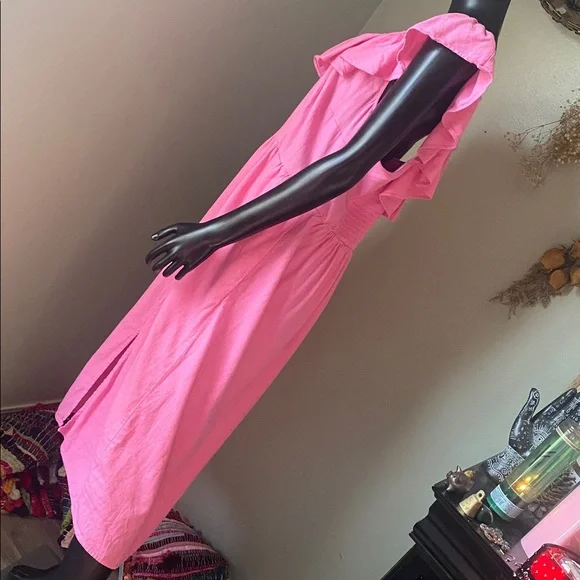 Ava & Viv Pink Gathered Dress with Pockets! - Picture 5 of 12